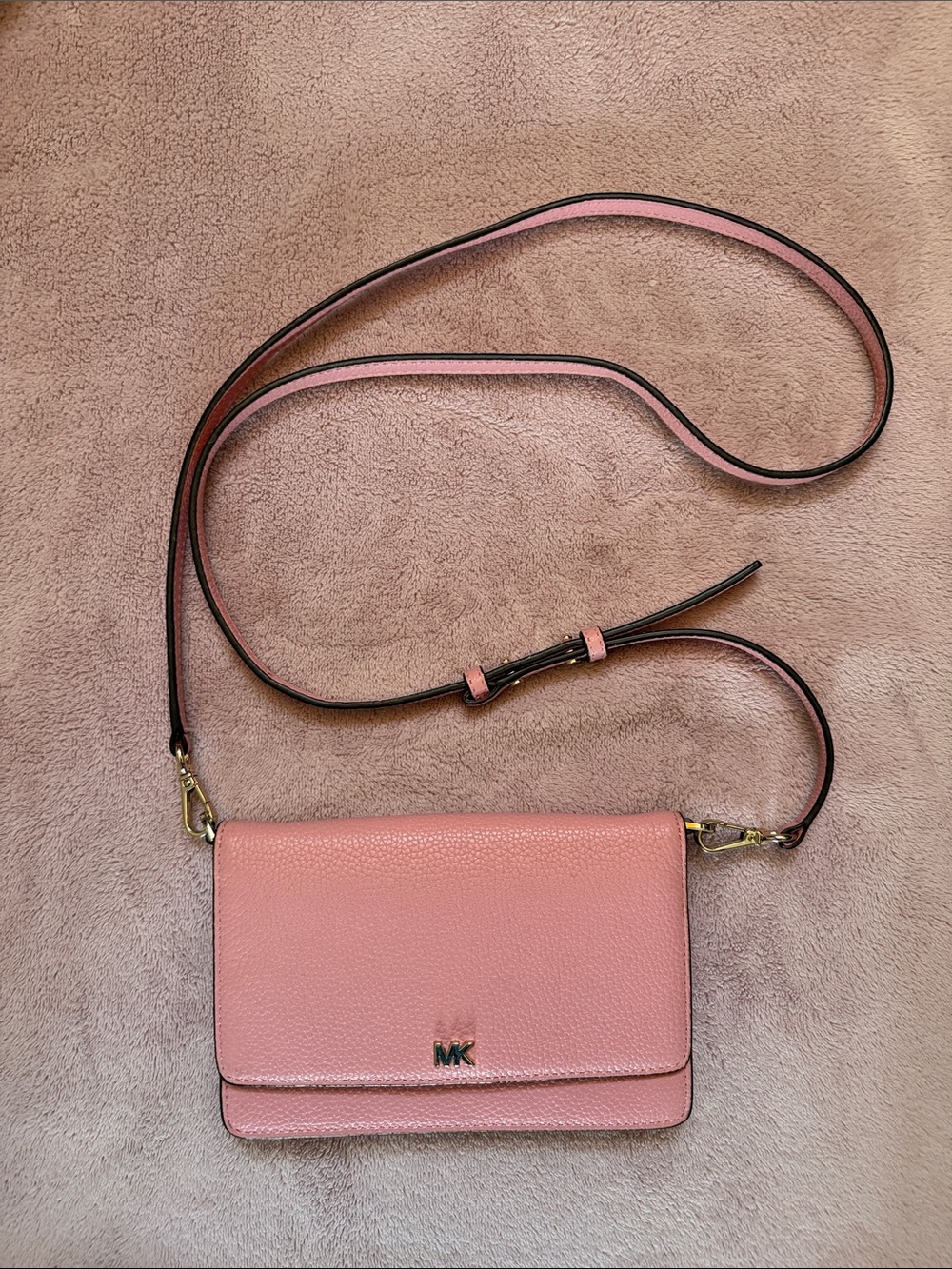Michael Kors Blush Pink Pebbled Leather Crossbody